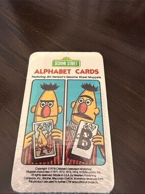 Sesame Street Alphabet Cards - Blue & Yellow Bert Artwork